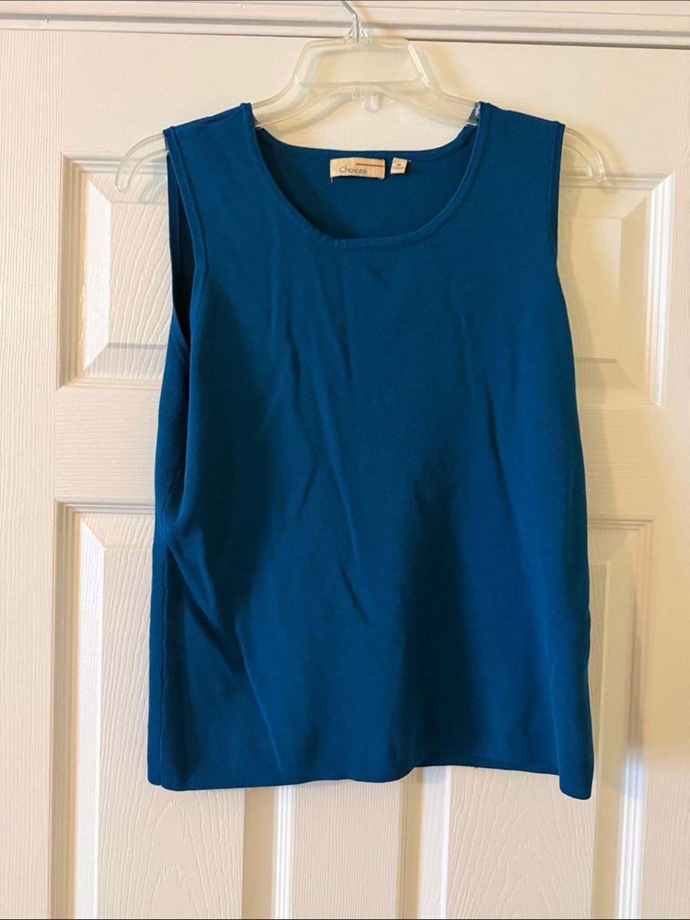 Choices Sleeveless Scoop Tank Top - Teal